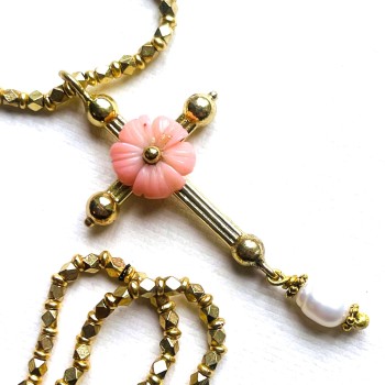 SAUTOIR CROIX FLOWER
