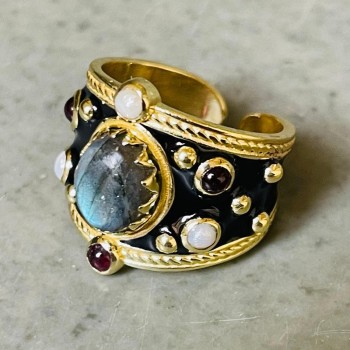 BAGUE ALHAMBRA LABRADORITE