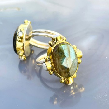 BAGUE VÉSUVE LABRADORITE