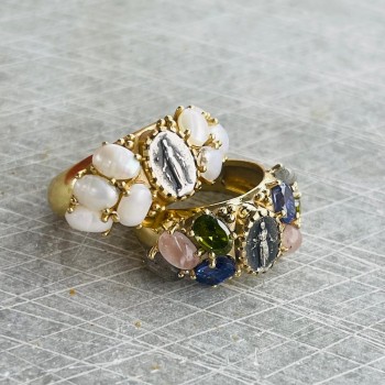 BAGUE BIANCA pearl / multico